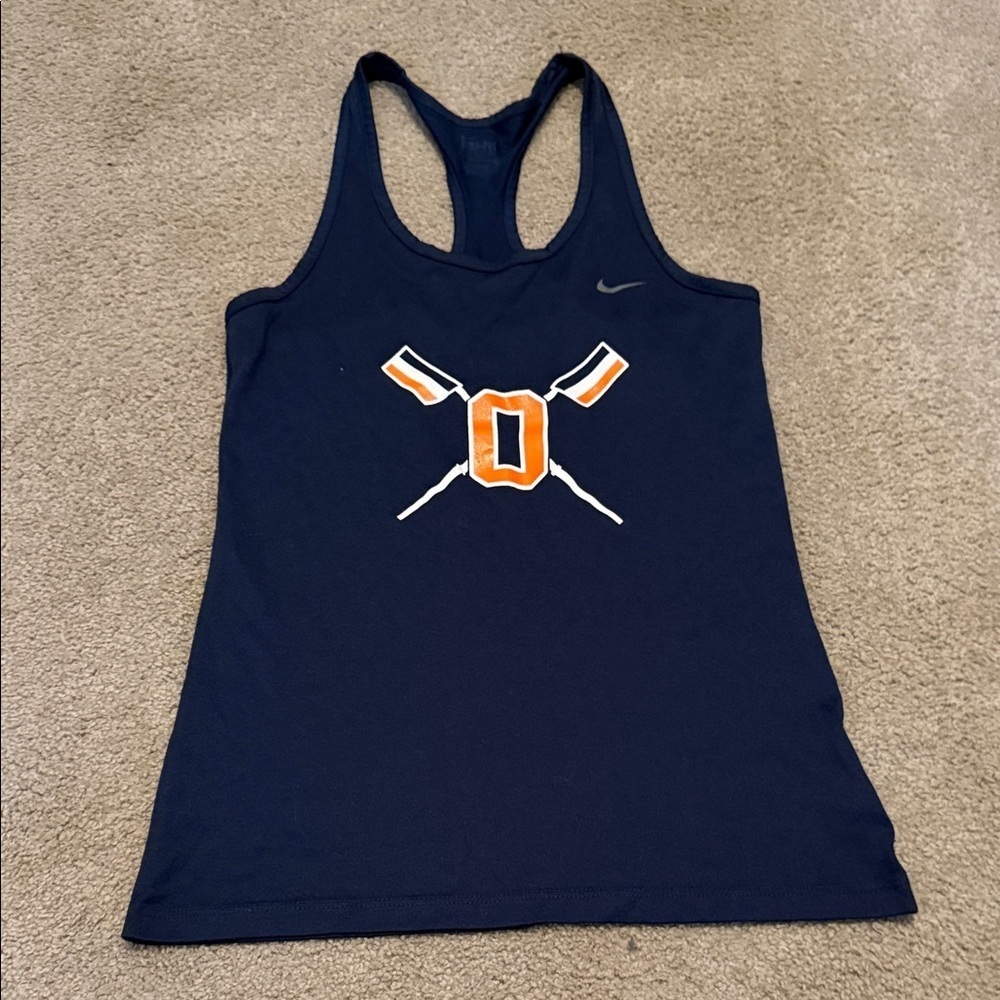 Nike Dark Blue Tank Top with Syracuse Orange and White Design